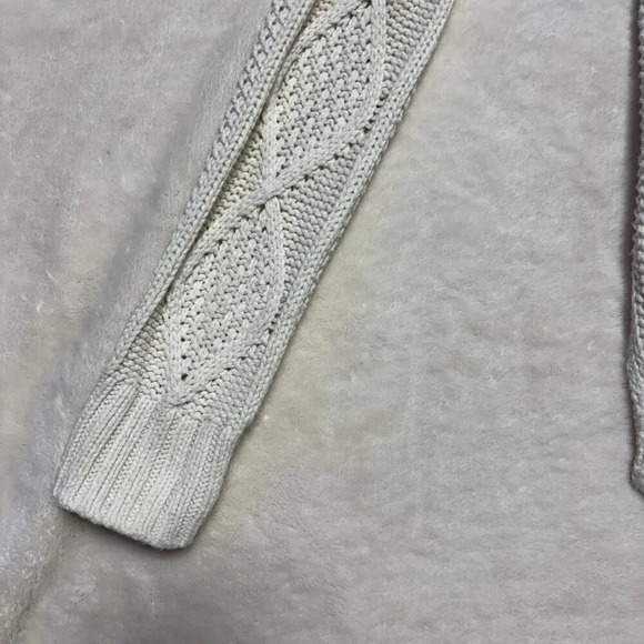 Madewell Classic Cable Open Knit Off White Crew‎ Neck Sweater Small - Picture 8 of 11